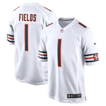 youth nike justin fields white chicago bears game jersey_pi